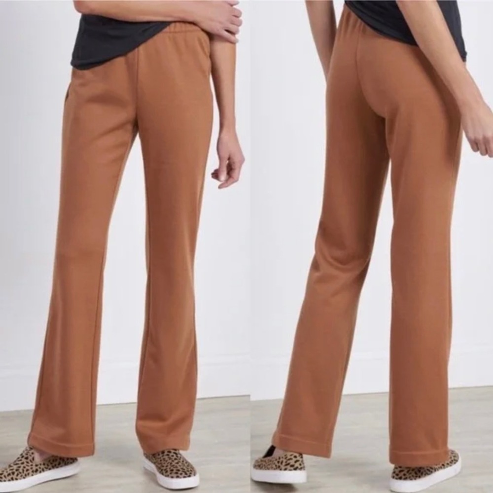 NWT Soft Surroundings Marlowe Bootcut‎ Pants 2X Hazelnut Pull On Lounge Wide Leg